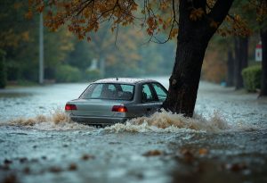 mobil terendam air